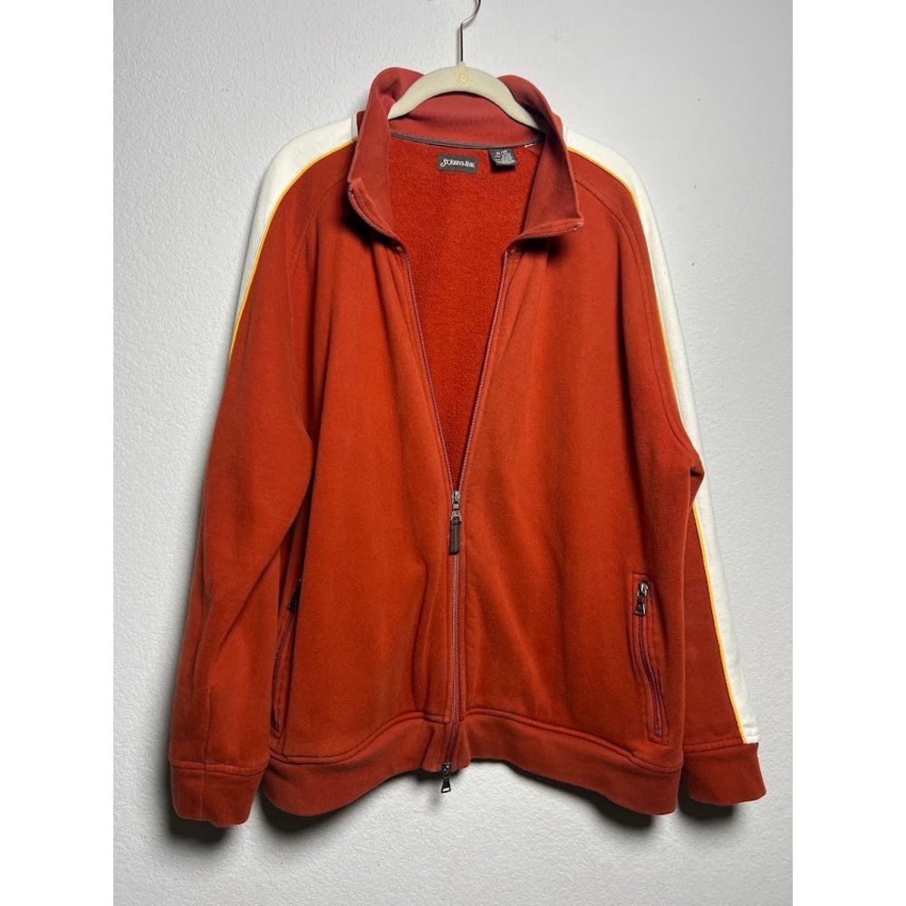 St. John's Bay Track Jacket XL Orange Mens Retro Gorpcore Side Stripe Full Zip